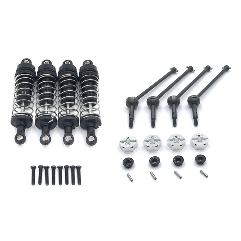 

2 Set RC Car Part: 1 Set Metal Shock Absorber Damper & 1 Set Metal Drive Shaft And 12Mm Wheel Hub Hex Combiner Nut