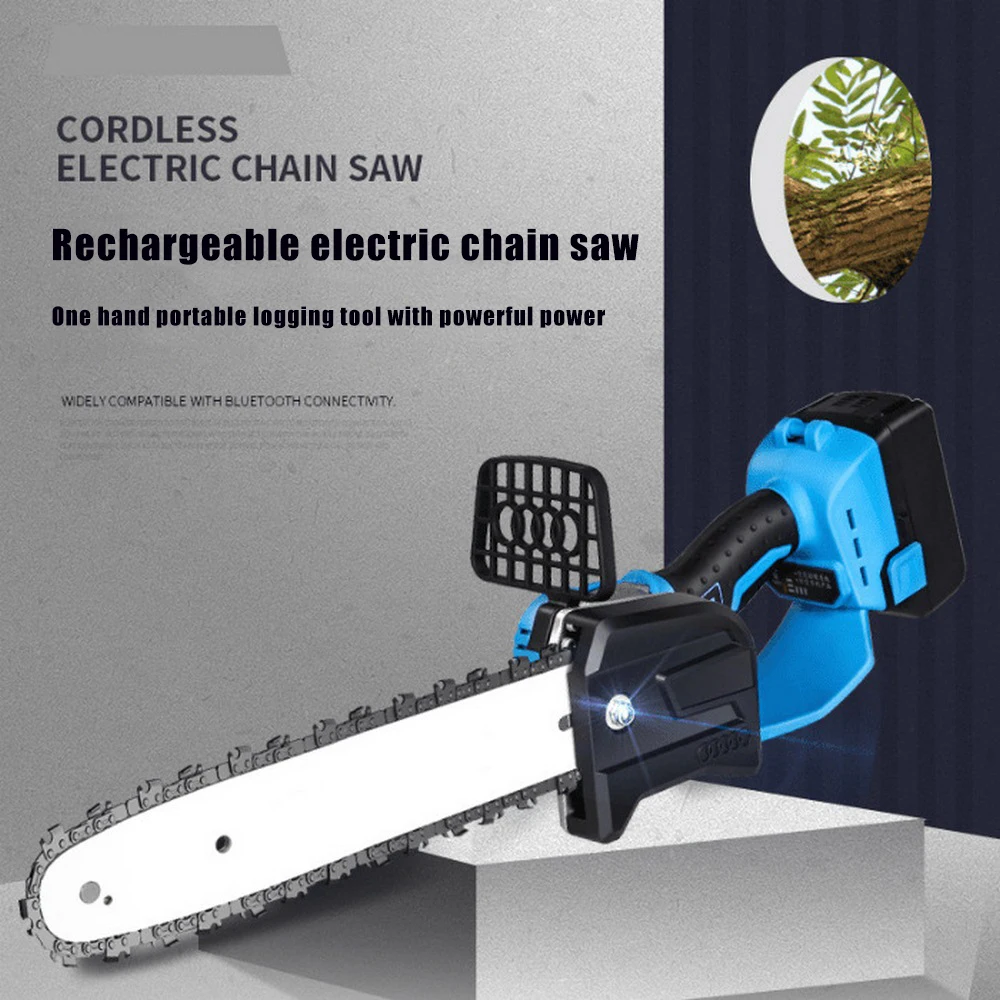 

Brushless Cordless Chainsaw Lithium Battery Rechargeable Household Logging Saw with 1 Battery 1 Charging Outdoor Chain Saw