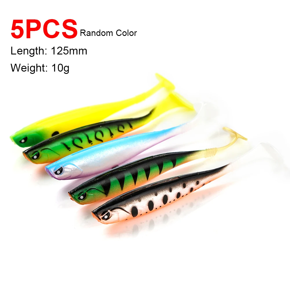 

10g 125mm Soft Bait Fishing Lures Silicone Bait Paddle Tail Worms Bass Pike Minnow Swimbait Rubber Fish Tackle Accessories