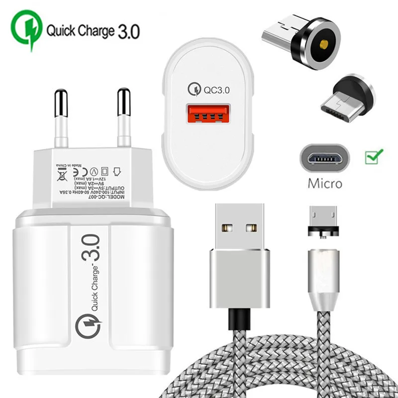 Магнитный кабель Micro USB QC 3 0 быстрое зарядное устройство для мобильного телефона