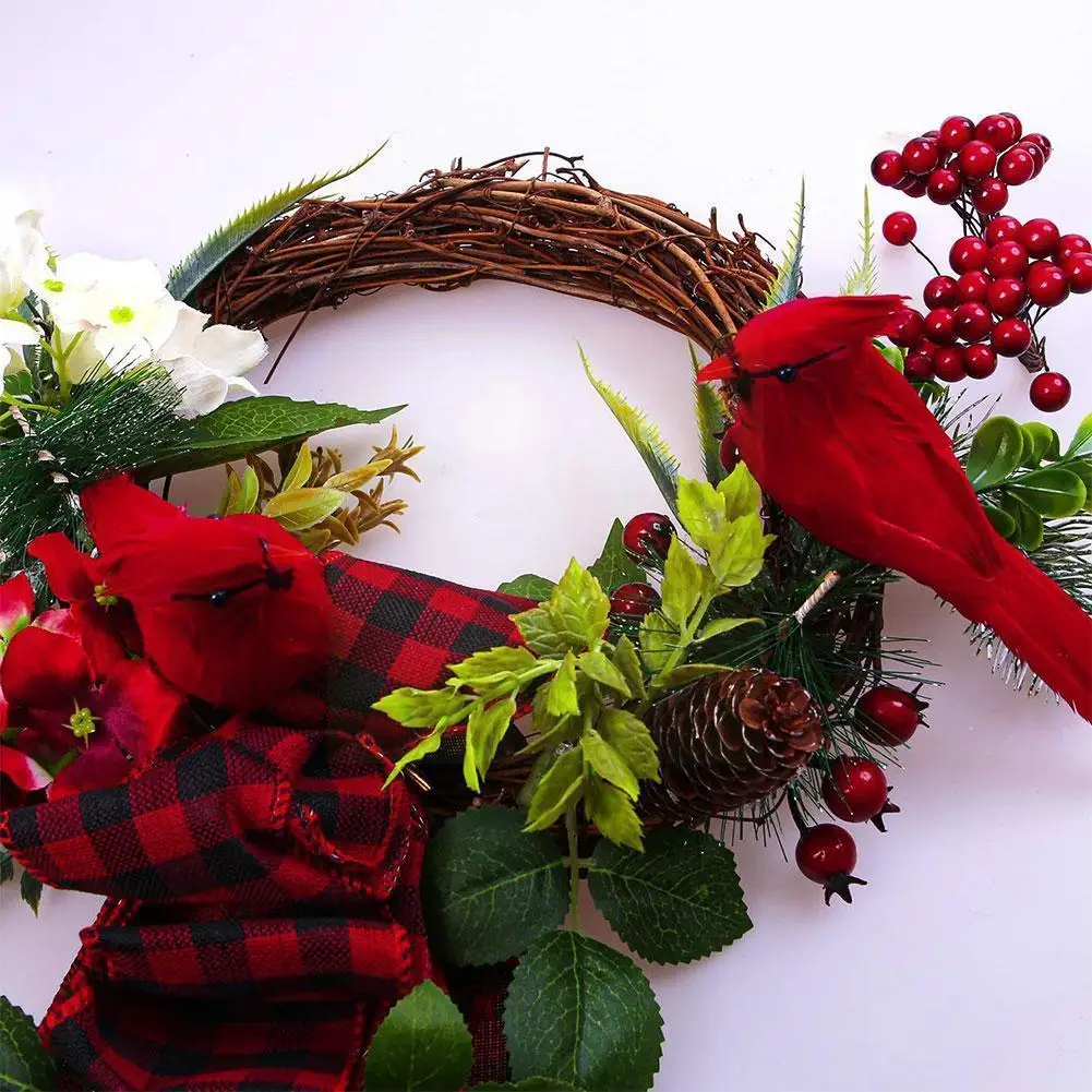 

Red simulation bird garden gardening decorative bird Decor Garden Garden Accessories Ornaments Birds Decoration Christmas Y4O5