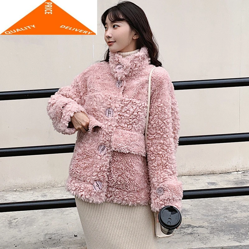 

Женское пальто из овечьей шерсти, зимнее длинное пальто из 100% натуральной овечьей шерсти, модель W2965 в Корейском стиле, 2020