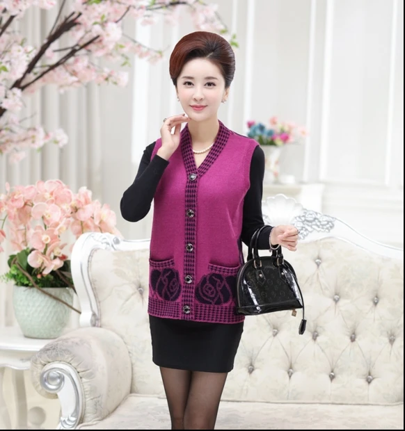 Женский кардиган 2019 без рукавов вязаный свитер жилет шерсть однобортный женский