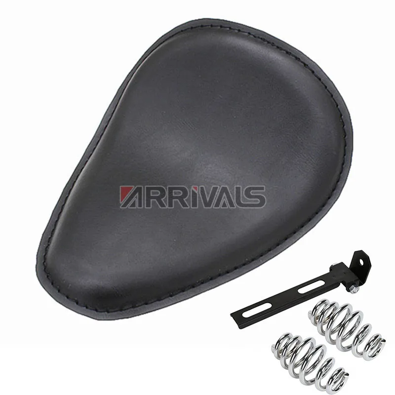 

PU Leather Motorcycle 3" Spring Solo Bracket Seat For Harley Chopper Bobber Custom