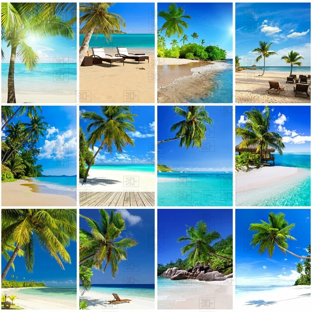 

Diy 5D Diamond Painting Beach Coconut Tree Landscape Full Drill Diamond Embroidery Cross Stitch Mosaic Rhinestone Art Home Decor