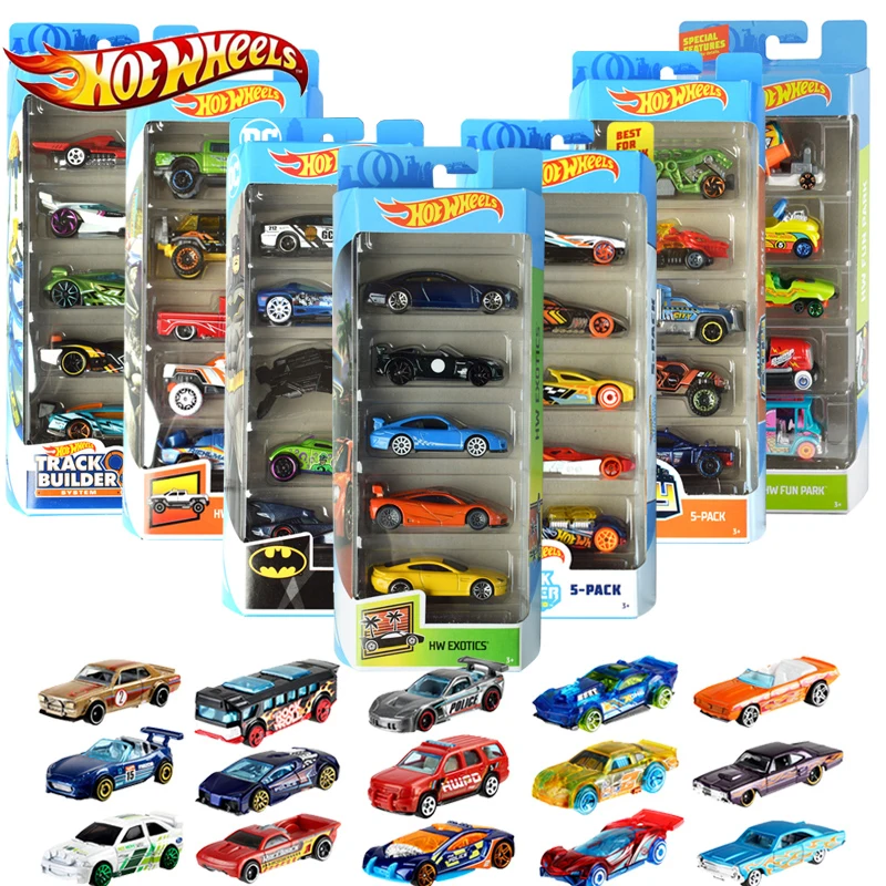 

5 Pcs/Lot Hot Wheels 1:64 Sport Metal Cars Set Material Body Race Automobile Collection Alloy Gift For Boys Birthday Playset
