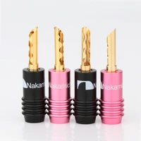 high quality nakamichi 24k gold plated banana plug musical speaker cable wire plugs connector adapter