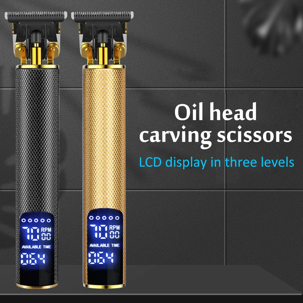 

LCD Carving Electric Hair Clipper USB Rechargeable Cordless Hair Trimmer Barber Haircut for Men