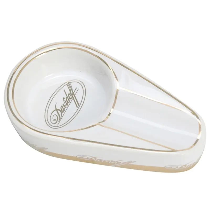 

1pc Ceramic Cigar Ashtray 4 Colors Round Ash Slot Single Cigar Holder Ash Tray Outside Travel Ashtray for Men Gift 120*68*25mm