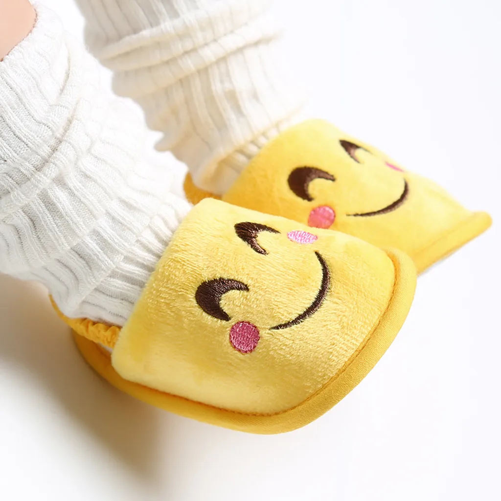 Детская обувь для мальчиков и девочек удобные зимние теплые меховые тапочки из