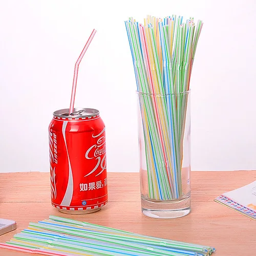 50 шт одноразовые соломинки гибкие пластиковые полосатые разноцветные радужные