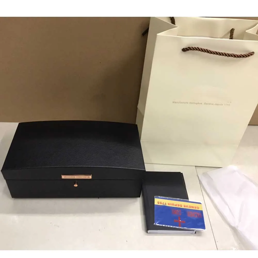 

Watch storage box high-end gift box wooden material gray short plush lining gift tote bag watch box full set