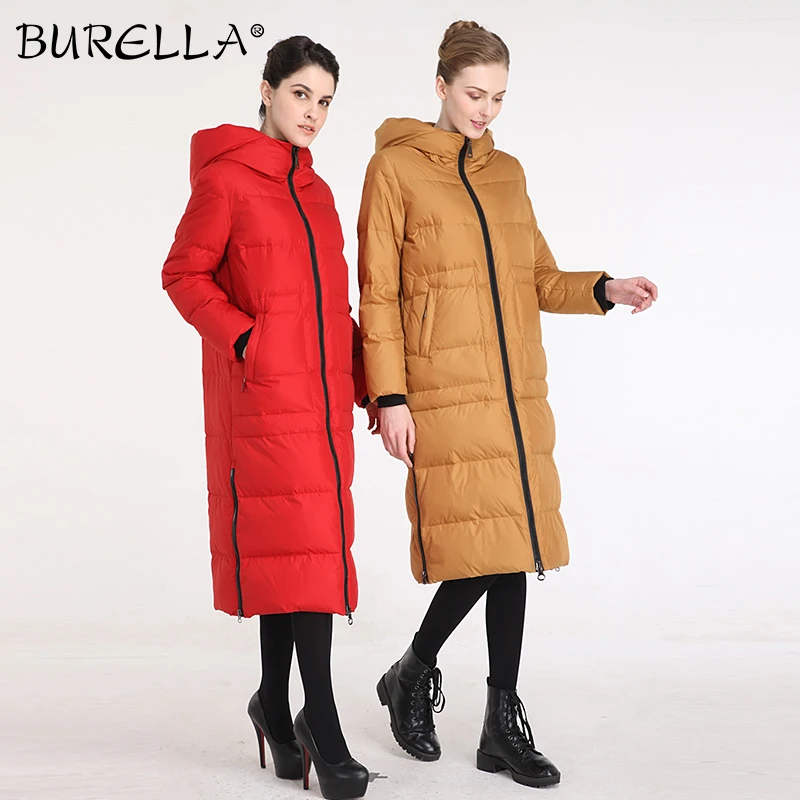 Женская хлопковая куртка до колена BURELLA Повседневная Свободная водолазка на