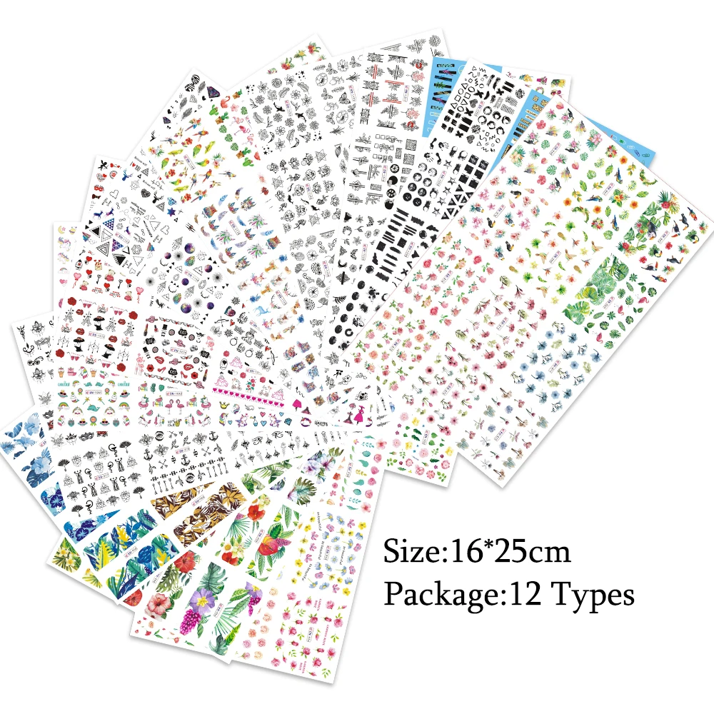 12 шт. наклейки для ногтей слайдеры Любовь Слово сердце буквы дизайн Водные