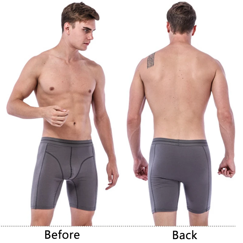 J-BOX, 1 шт., мужское сексуальное нижнее белье, Cueca, мужской однотонный цвет, хлопок, размера плюс, мужское длинное нижнее белье, боксеры, толстые трусы-боксеры для геев, мужские трусы