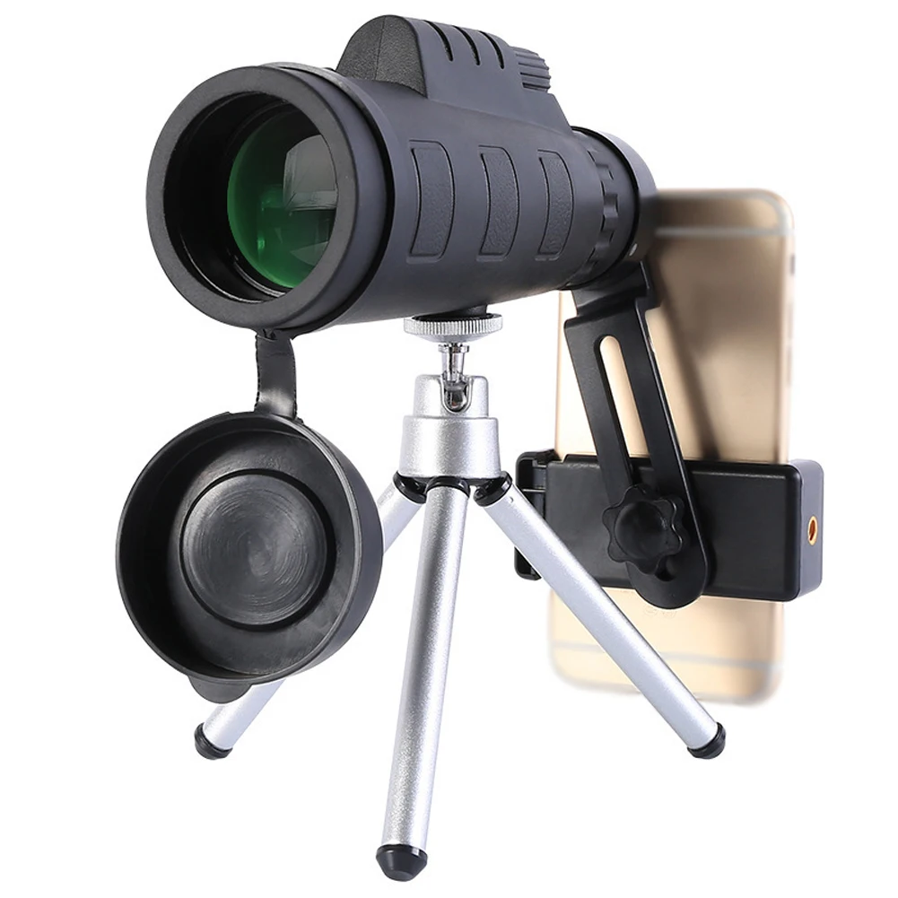 50x60 HD Lens Zoom High Powered Monocular Telescope Portable Universal Black Dual Adjusting Tripod BAK4 Prism Phone Clip Outdoor |