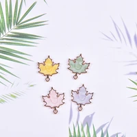 10pcs 2218mm drip oil maple leaf enamel charms alloy leaves dangle pendants diy earring bracelet jewelry accessories fx512