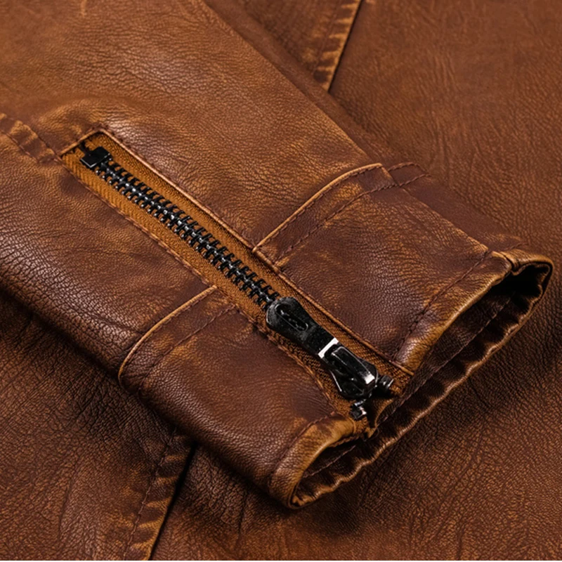 

Leather Rider PU Jacket Men Casual Outwear Coat Windbreaker Motorcycle Leather Jackets Male European Size Drop Shipping