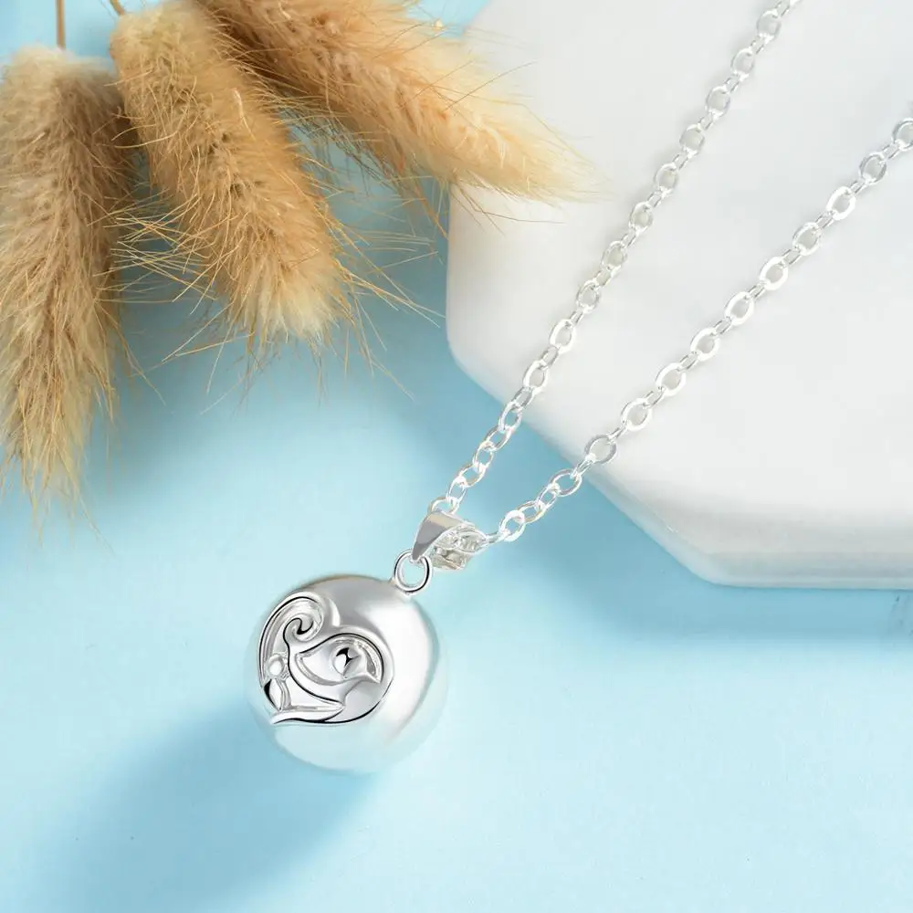 Модное гладкое колье Eudora 20 мм с подвеской в виде шара бола ангела звонящего для
