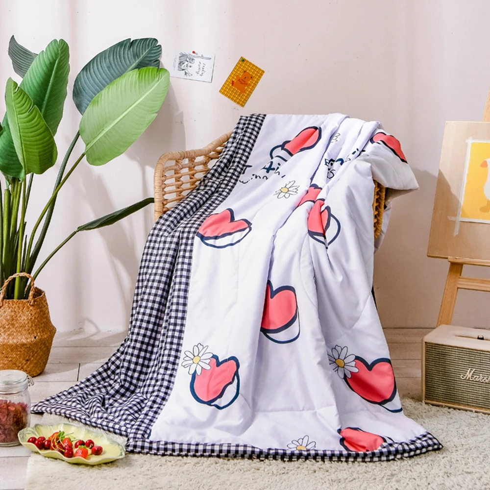 Летнее прохладное одеяло с принтом в виде героев мультфильмов односпальный