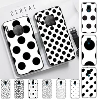 black and white polka dot phone case for huawei mate 20 10 9 40 30 lite pro x nova 2 3i 7se