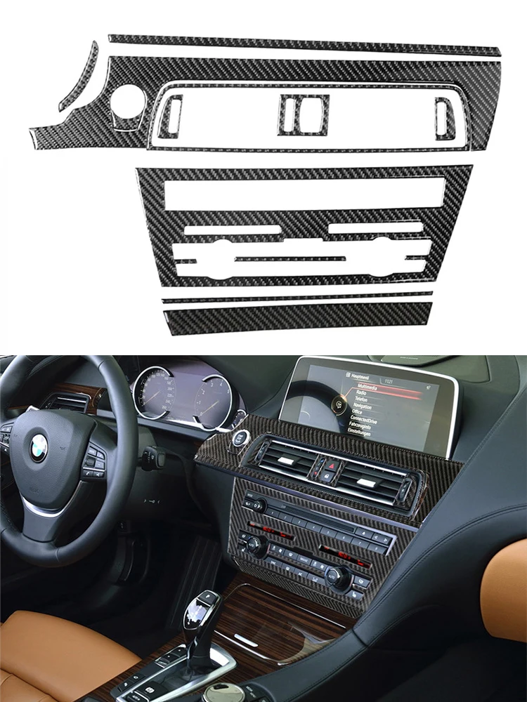 

Автомобильные аксессуары для центральной панели CD, 12 шт., наклейки из углеродного волокна для интерьера BMW серий 6 (F12 F13) купе, покрытия 2011-2018