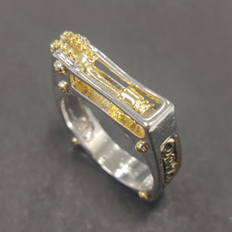 Модное механическое зубчатое колесо мужское кольцо серебряного цвета Панк