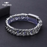 12mm heavy mens buddha bracelet curb cuban link silver color 316l stainless steel wristband male jewelry drop shipping