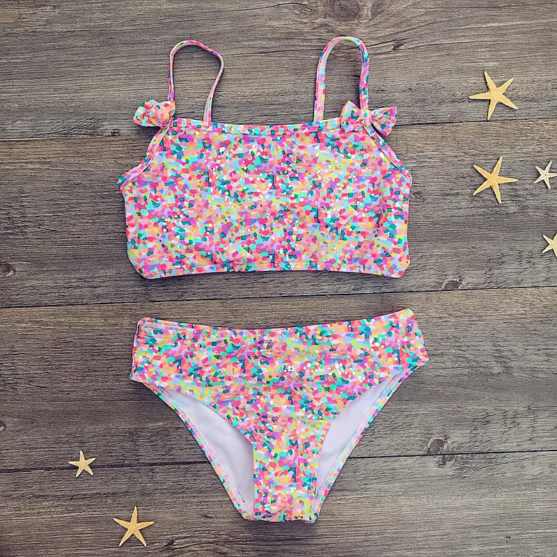 

Girls Bikini Cute Flamingo Print Two Piece Beachwear Child Split Swimwear Swimsuit Baby Bathing Suit For Kids Baby Girls Biquini