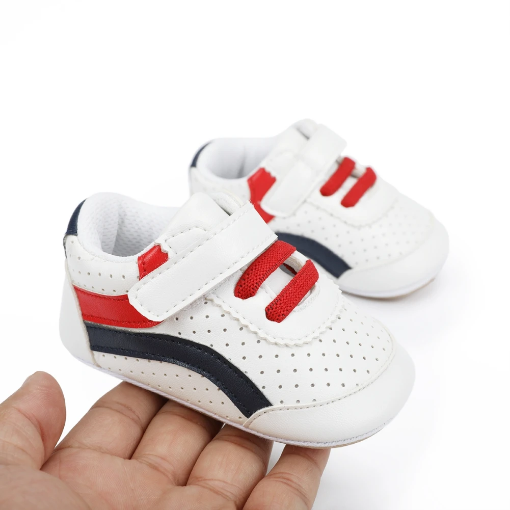 

Toddler Baby Boys Girl Crib Shoes Fashion Stripe Sneakers Soft Soled Lace Up Shoe Sneaker Newborn Infant Prewalker Walkers