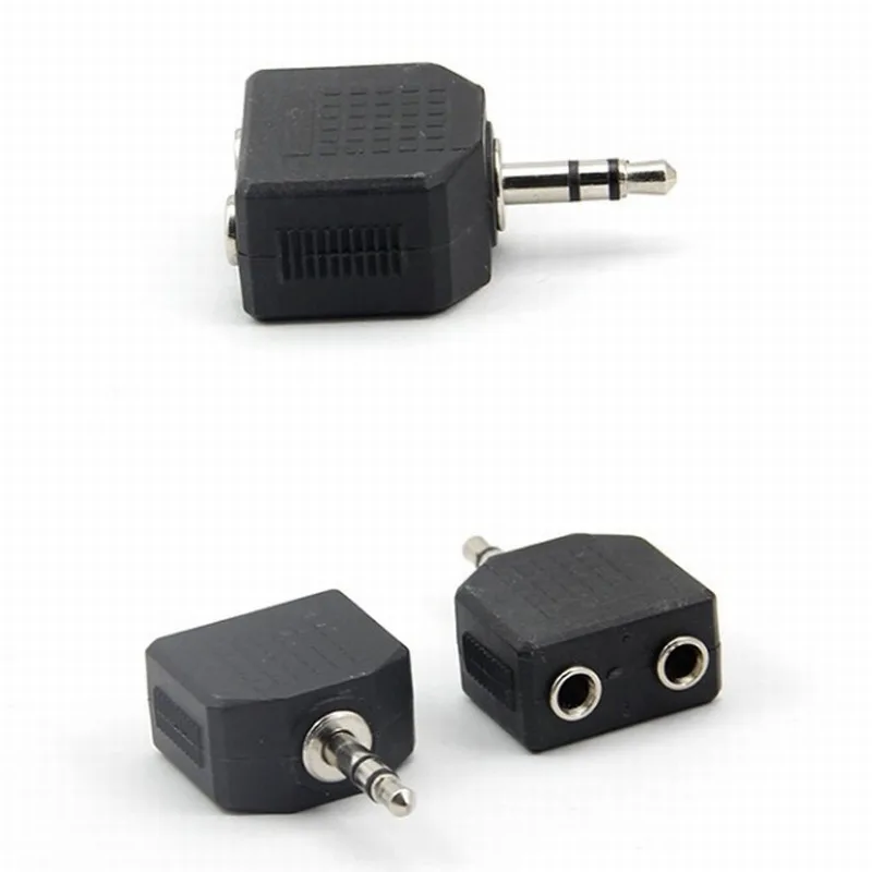 Разветвитель для наушников с двойным разъемом 3 5 мм адаптер 1 штекером на 2