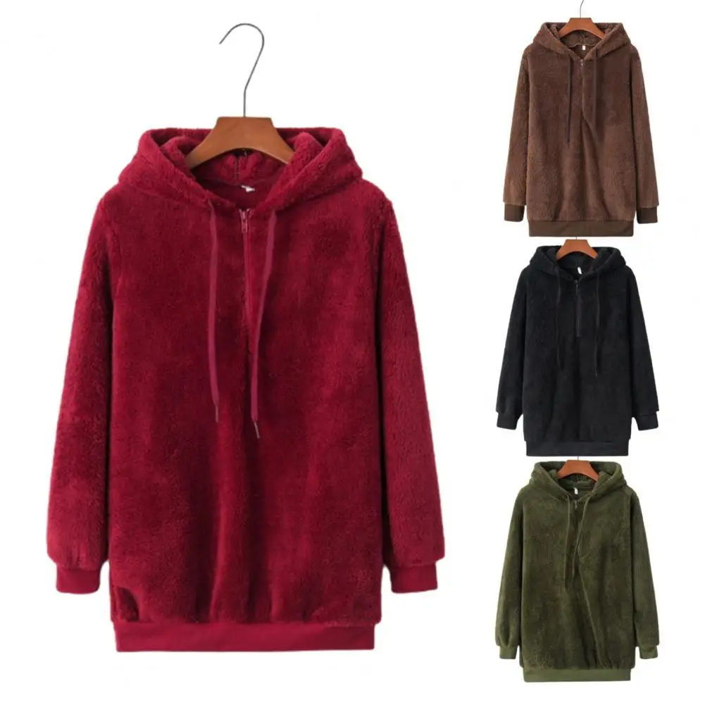 

Casual Hoodie Long Sleeve Female Pure Color Ribbed Cuff Hoodie Women Sweatshirt Sweatshirt