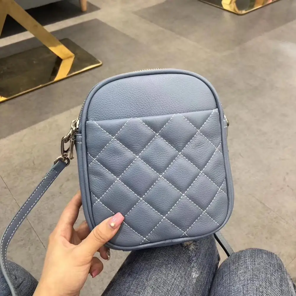 

free shipping 2020 the new style simple mini cute size genuine cow leather women one shoulder bag crossbody bag15 cm 7color