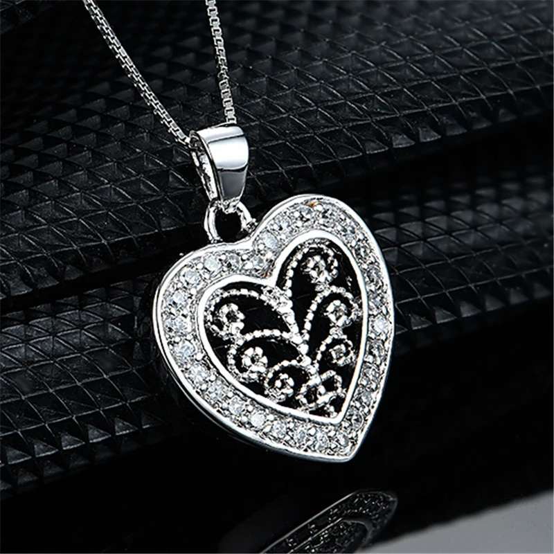 Ожерелье из стерлингового серебра 925 пробы с прозрачным кубическим цирконием в