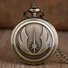 Винтажные кварцевые карманные часы в стиле стимпанк с крыльями, с цепочкой и ожерельем, Женские Подарочные часы, мужские бронзовые часы на цепочке