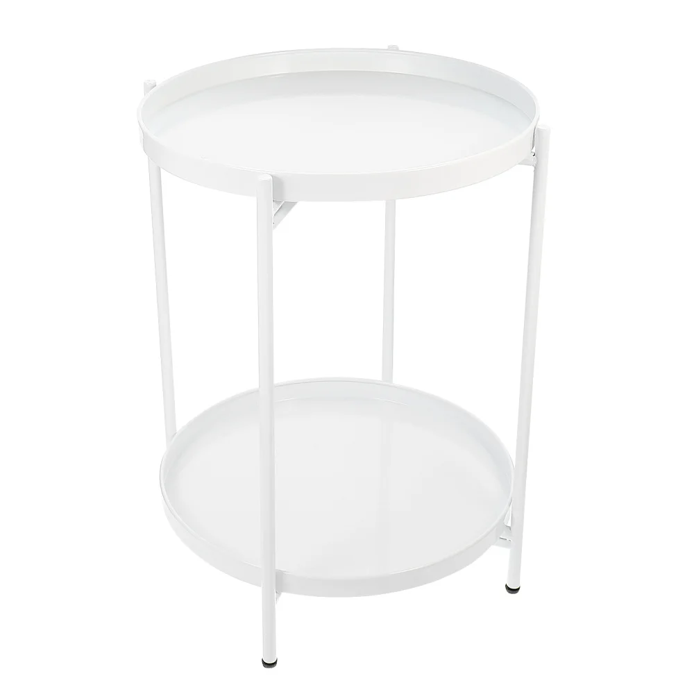 

1 Pc Exquisite Coffee Table Doubled-layer Round Table Small Tea Table for Room