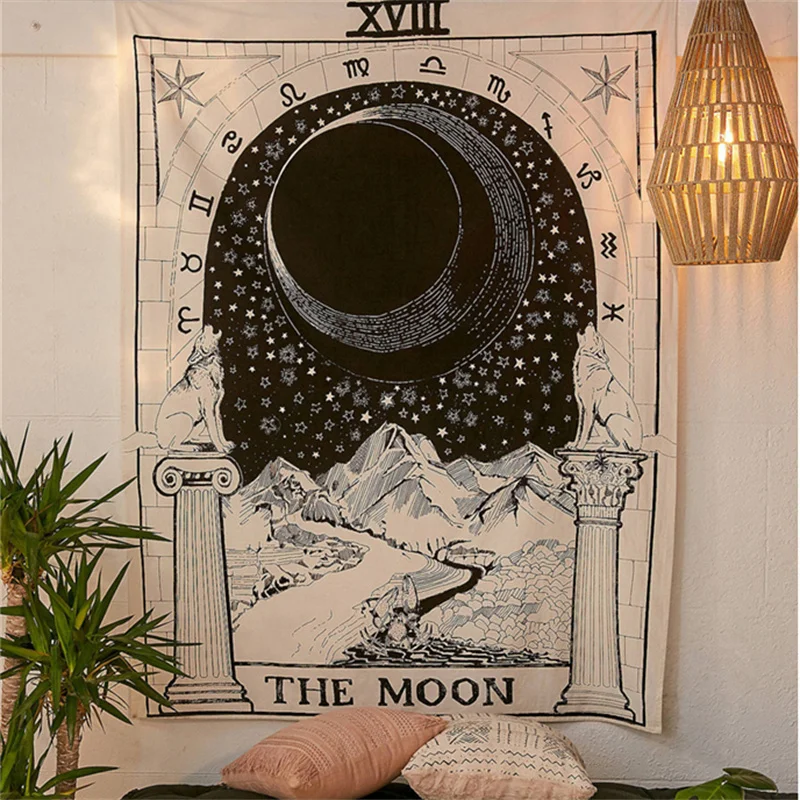 

Hippie Tapestry Wall Hanging Sun Moon Tapestry Mandala India Ouija Witchcraft Boho Decor Wall Cloth Tapestries Psychedelic Tapiz