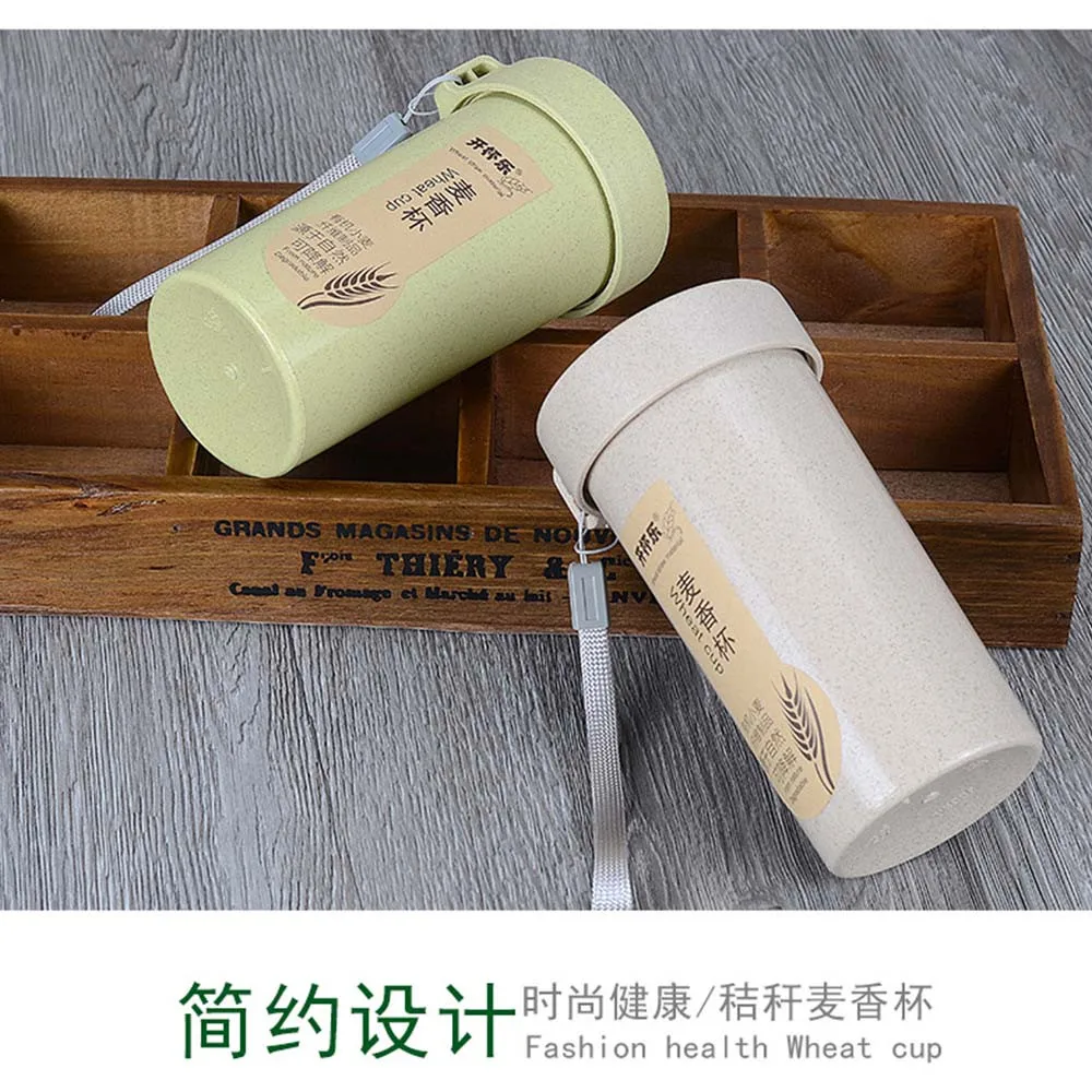 350 мл портативная бутылка для воды природа Пшеничная солома и напитков контейнер