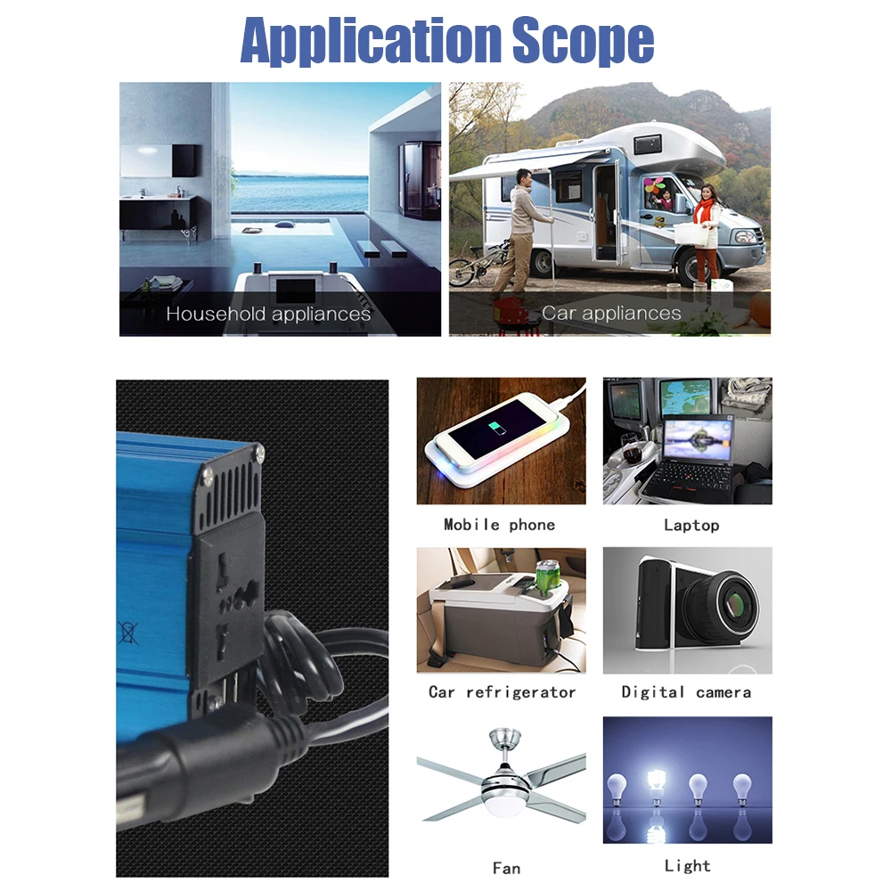Автомобильный инвертор мощности с двумя USB портами универсальный