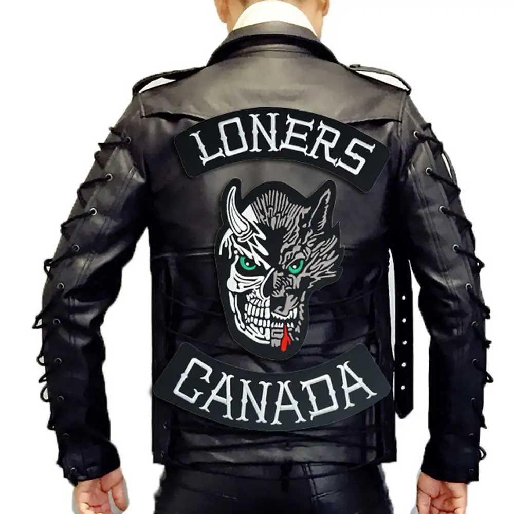 Байкерские нашивки Outlaw LONERS GHOSTRIDER'S с вышивкой в стиле панк|Заплатки| |