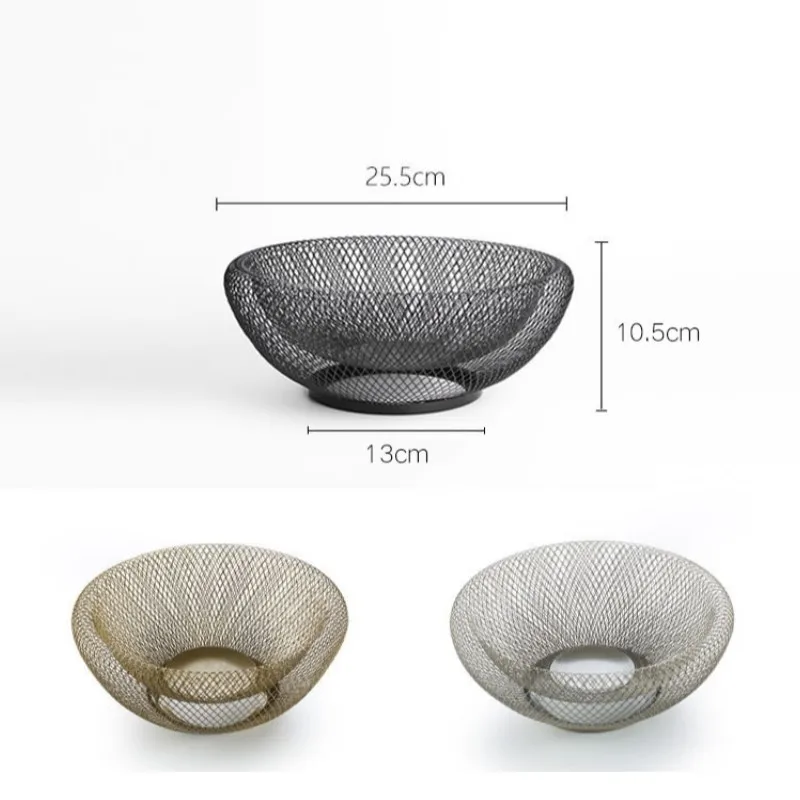 

Kitchen Basket Container Bowl Metal Wire Basket Kitchen Drain Rack Fruit Vegetable Storage Holder Snack Tray Table Storage Drain