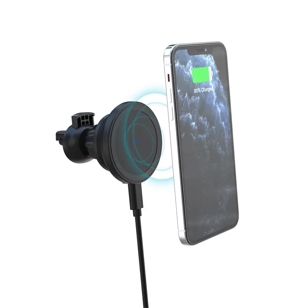 

Для Iphone12 15 Вт Быстрая зарядка беспроводное зарядное устройство Портативный Магнитный адаптер для зарядки кронштейн USB Инфракрасный датчик ...