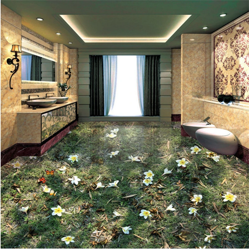 3d обои на заказ падающие синие листья орхидеи стерео для ванной гостиной спальни