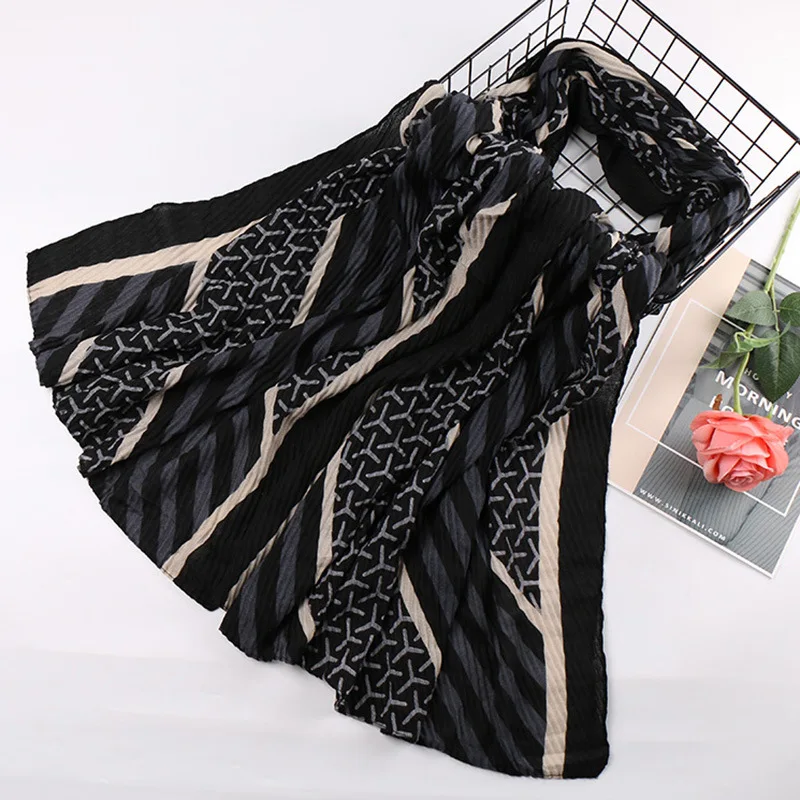 Женский модный самолет морщин шаль из вискозы шарф леди высокого качества печати