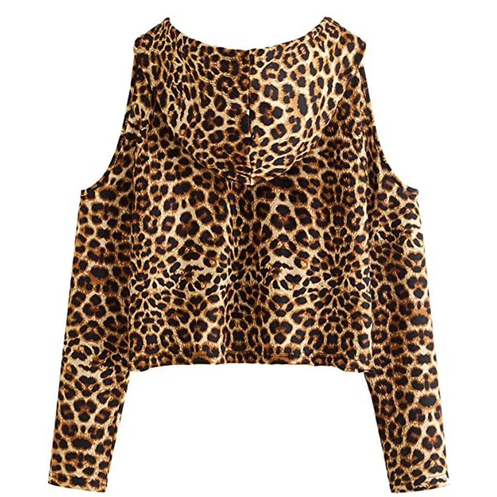 Осень 2020 толстовки женские пуловеры с леопардовым принтом свитшоты открытыми
