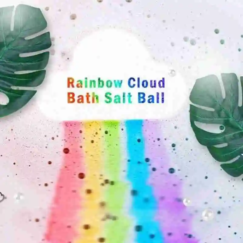 

2 Styles Natural Skin Care Cloud Rainbow Bath Salt Bombs Exfoliating Ball Moisturizing Essential Supplies Bath Bubble F6Y5