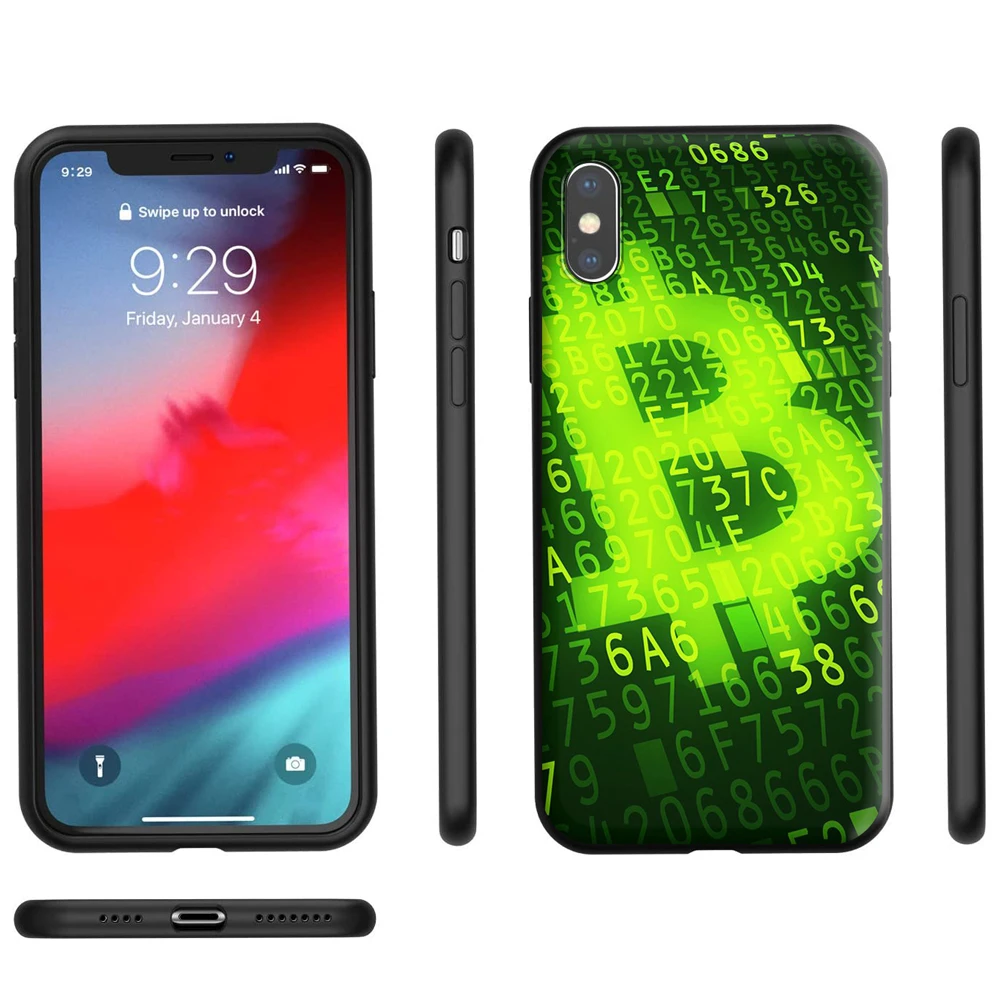 BTC Биткоин силиконовый чехол для Apple iPhone 12 11 Pro XS X XR Max 8 7 6S 6 Plus SE 5S|Бамперы| |