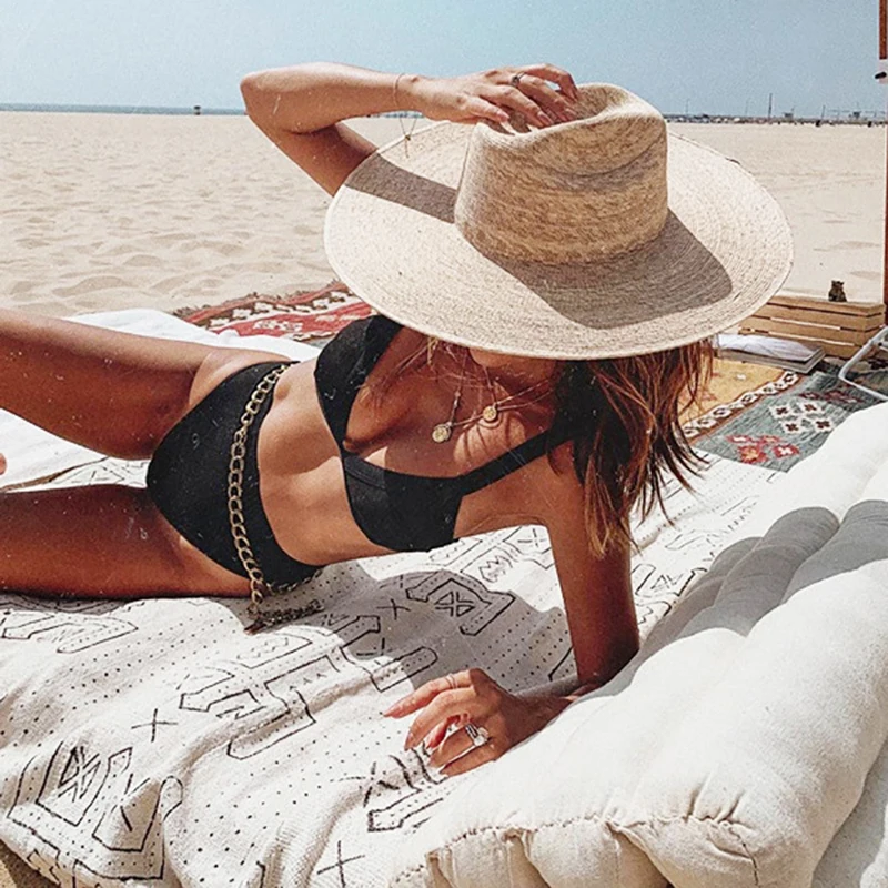 Бикини с высокой талией 2020 купальник пуш ап женский сексуальный комплект бикини