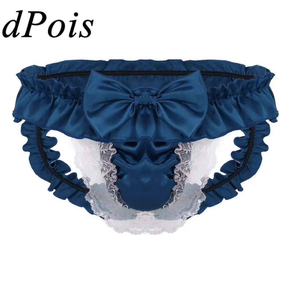 Трусы мужские с вырезами на спине атласные бантиком | Тематическая одежда и