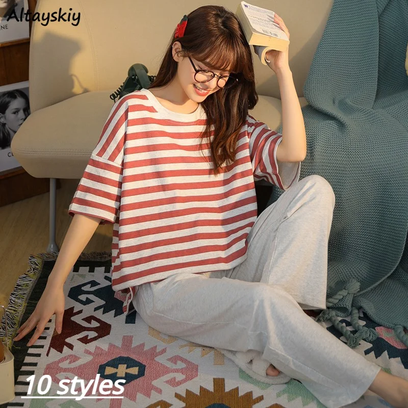 Pajama Sets Women Casual Pajamas for Teen Girls Loungewear Lady Clothes Korean Style Cute Simple Comfortable Spring Round Neck
Pajama Sets Women Casual Pajamas for Teen Girls Loungewear Lady Clothes Korean Style Cute Simple Comfortable Spring Round Neck